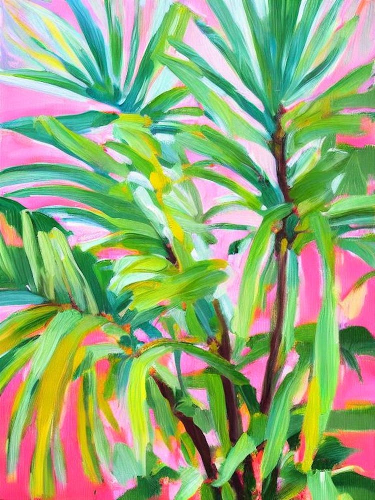 Ponytail Palm Impressionist Painting