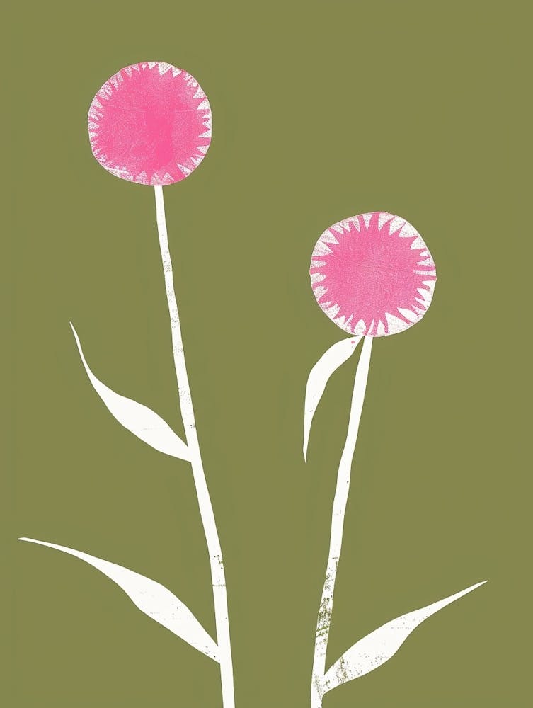Pink & Green Globe Amaranth 1