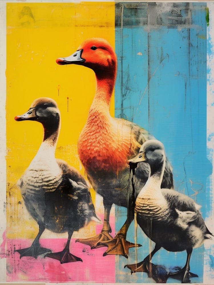 Duckling Family Screen Print Inspired 1
