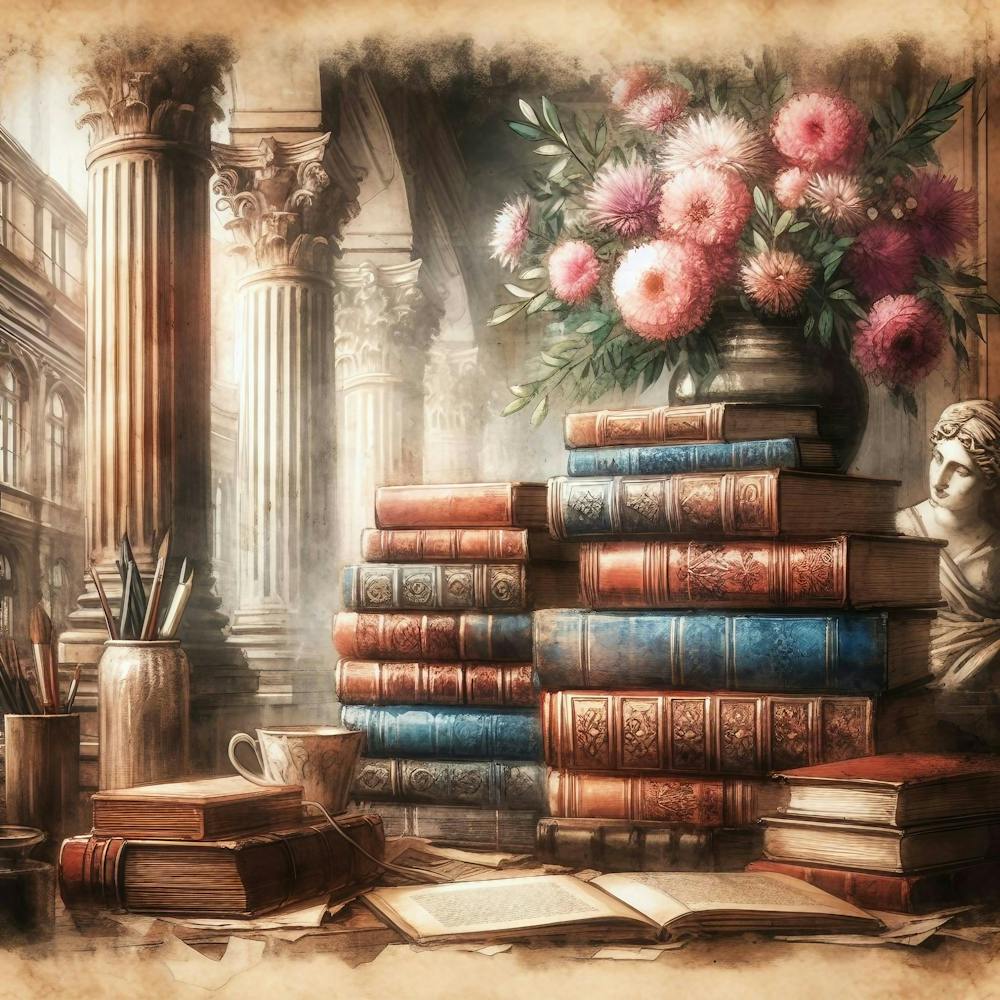 Books And Flowers 2