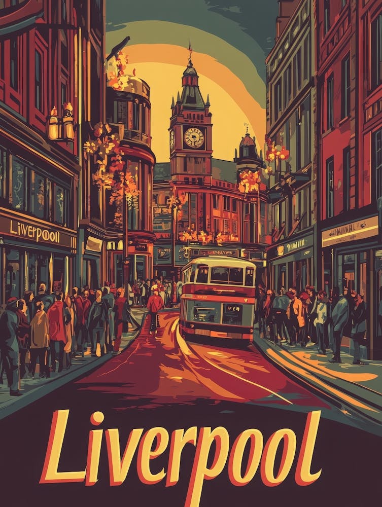 Aihrgdesign A 1970s Inspired Travel Poster For Liverpool 2