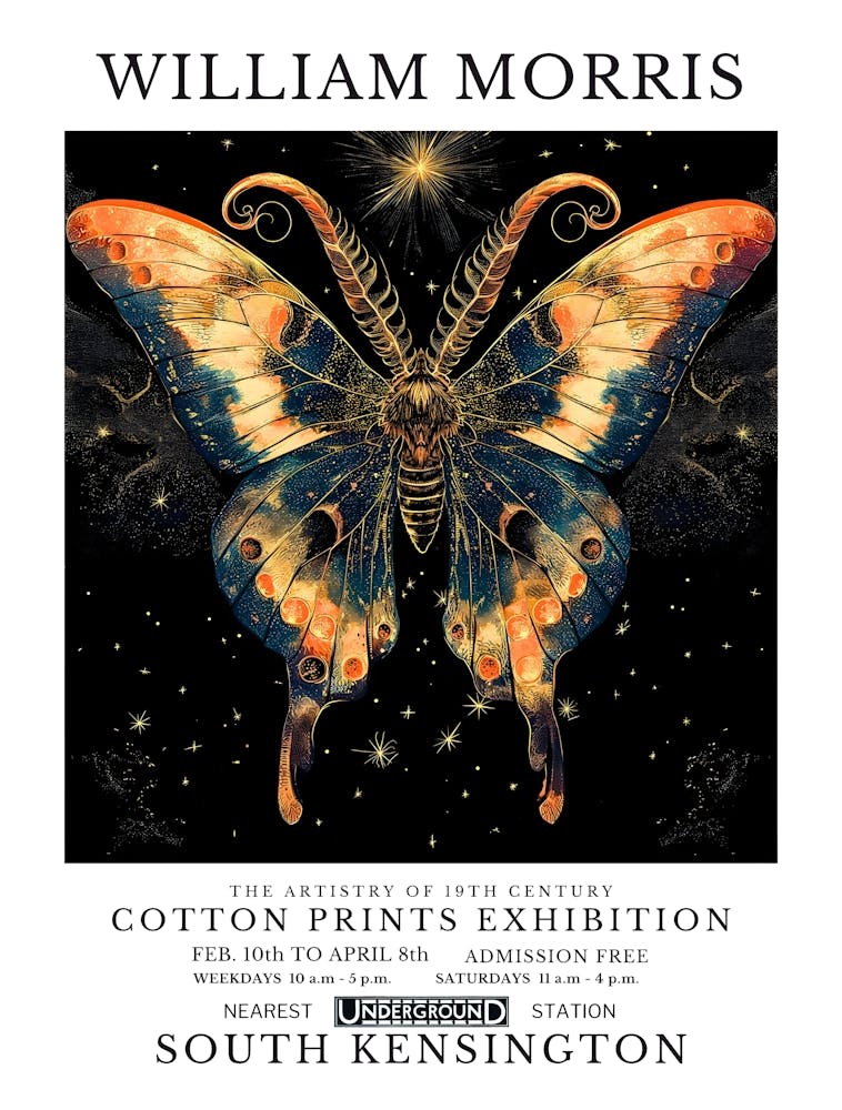 William Morris - Cotton Prints Exhibition Butterflies
