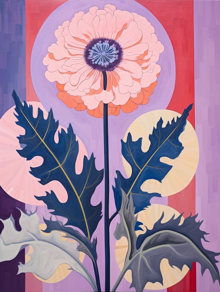 Scabiosa 3 Hilma Af Klint Inspired Pastel Flower Painting