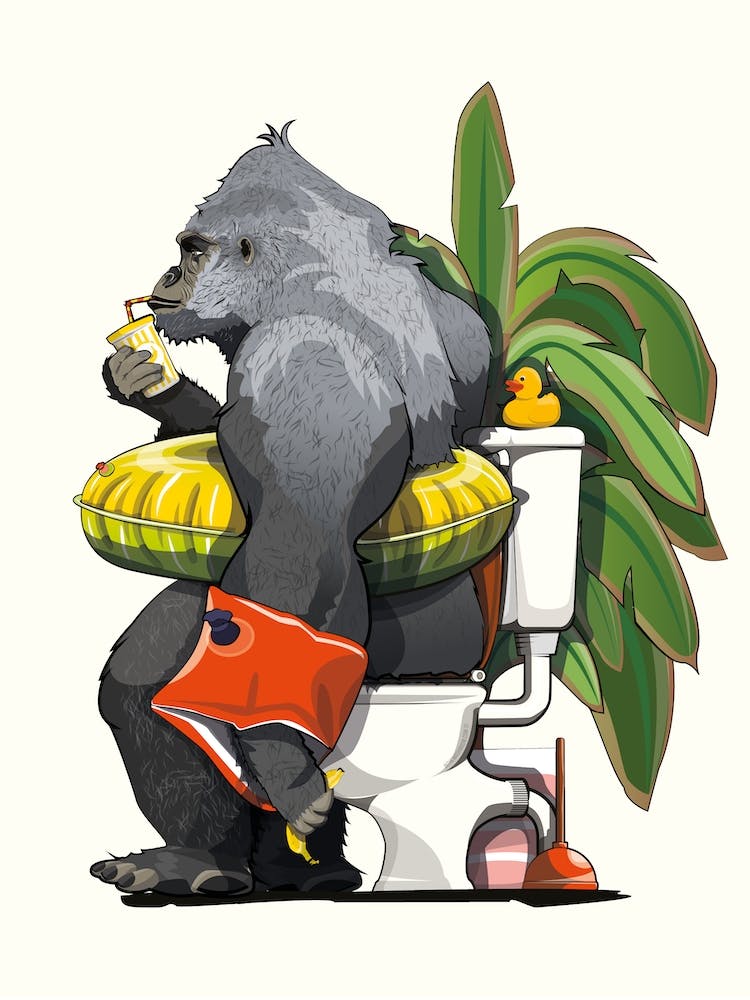 Gorilla On The Toilet