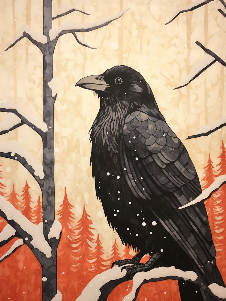 Illustration d'oiseau Corbeau 2