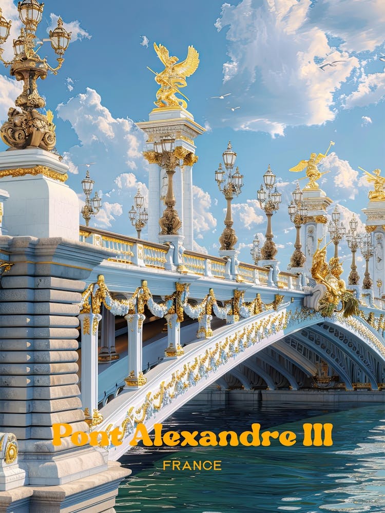 Pont Alexandre Iii Paris Art Illustration