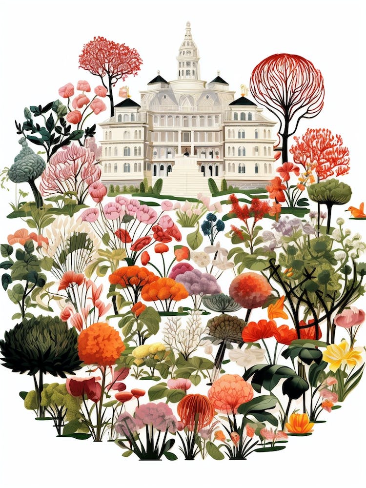 Volksgarten Austria Modern Illustration
