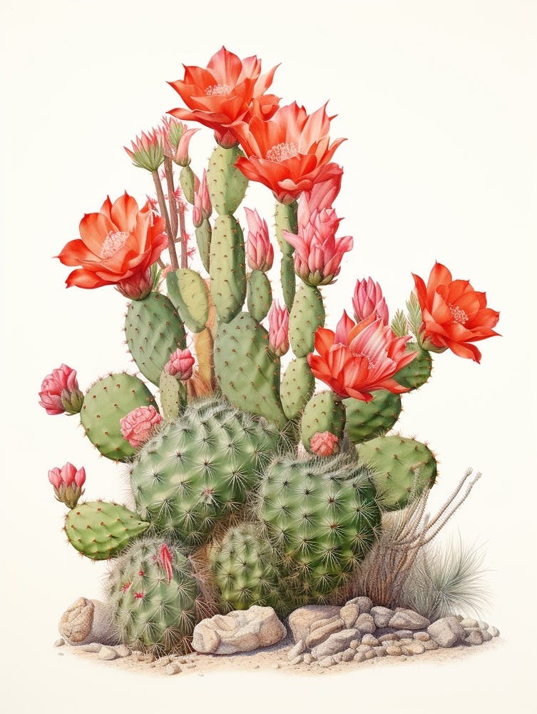 Vintage Cactus Illustration Woolly Torch Cactus 1