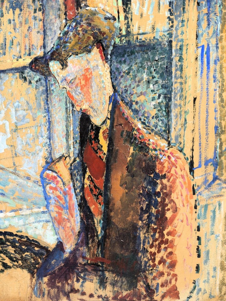 Reverie Study of Frank B. Haviland by Amedeo Modigliani (1914) | contemporary | modern | vintage expressionist | FParrishs