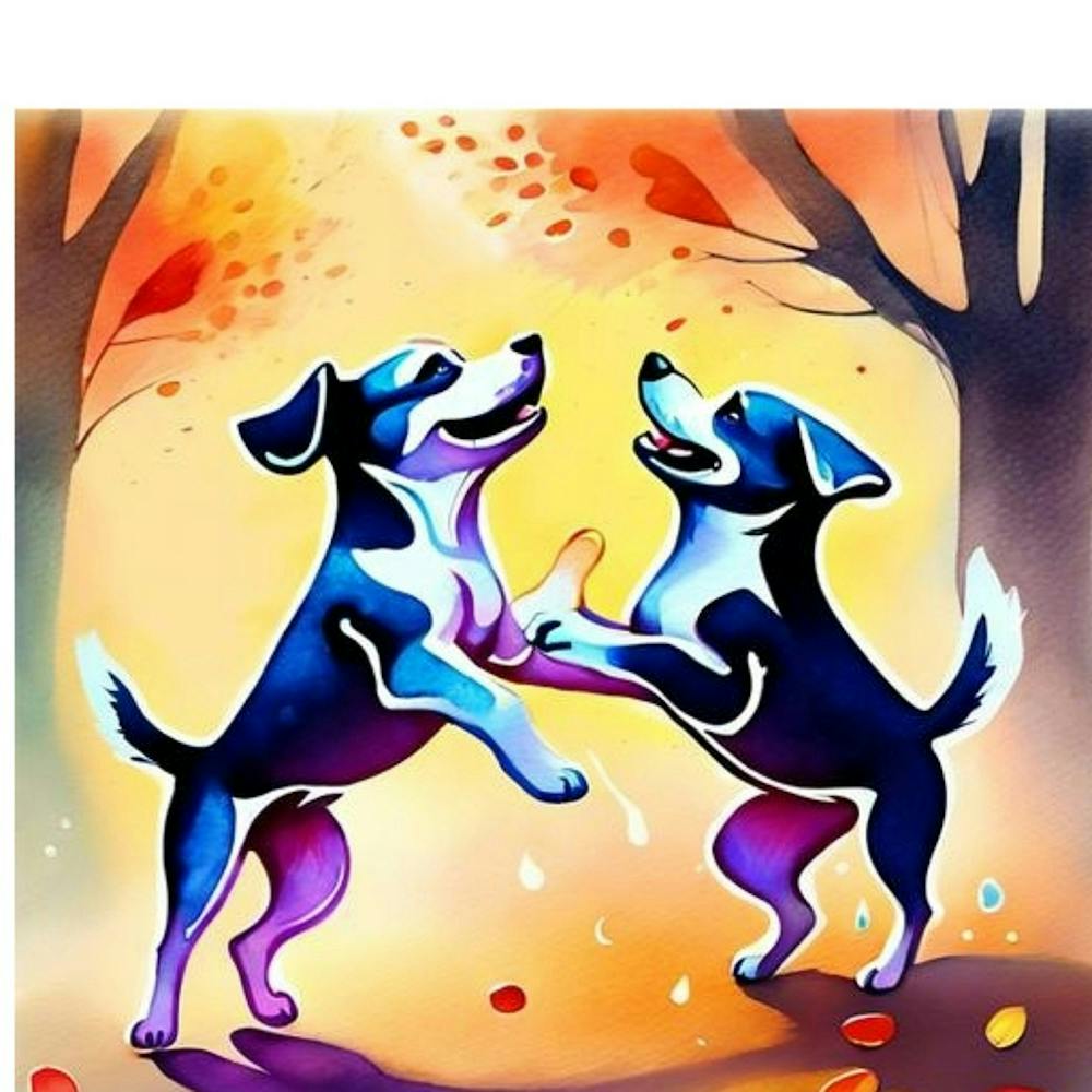 Zwei Hunde beim Spielen