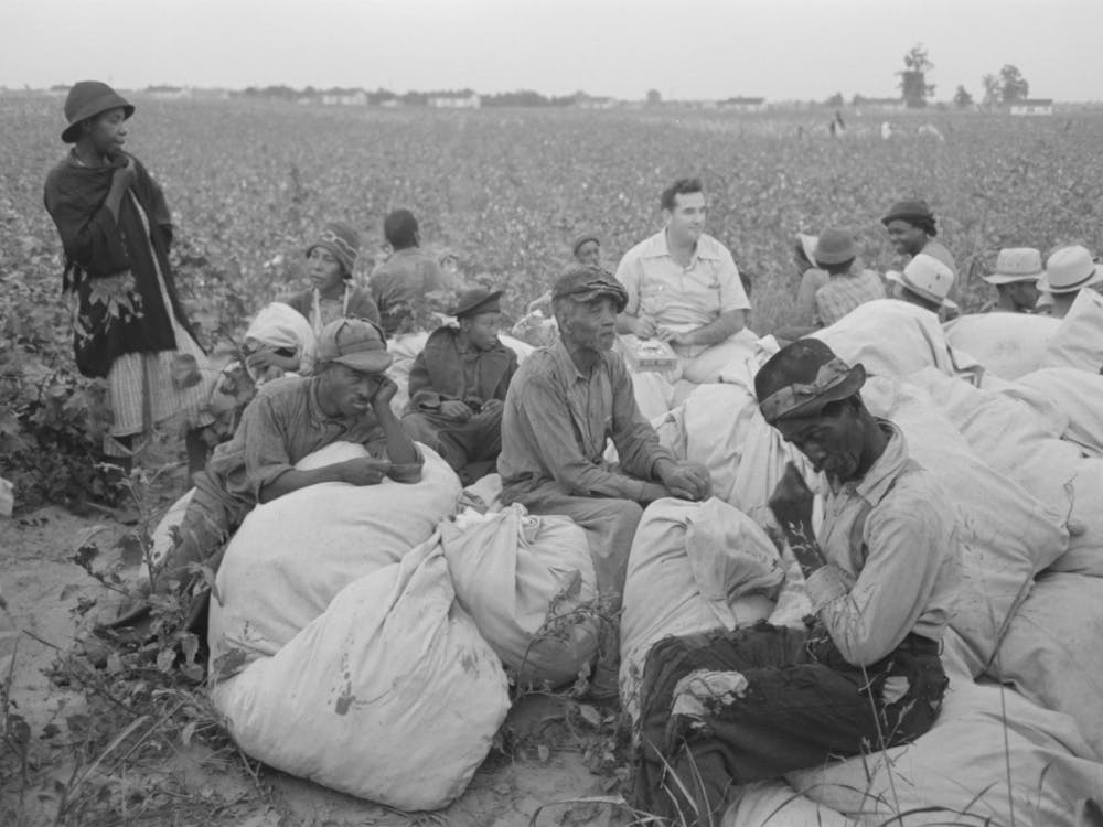 Untitled Photo, Possibly Related To Day Laborers, Cotton Pickers, Waiting To Be Paid Off At End Of Day S Work