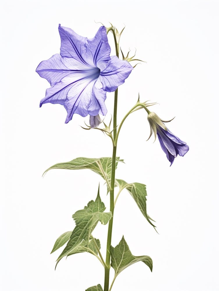 Pressed Wildflower Botanical Art Tall Bellflower 1