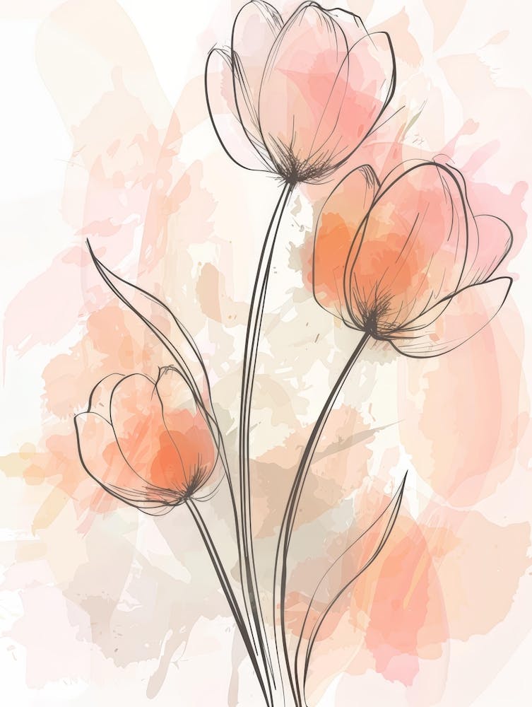 Watercolor Tulips 6