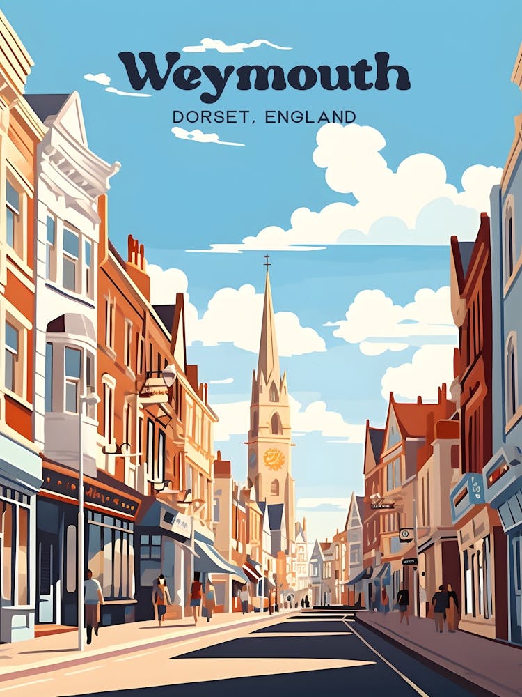 Weymouth Dorset England Town Modern Travel Art