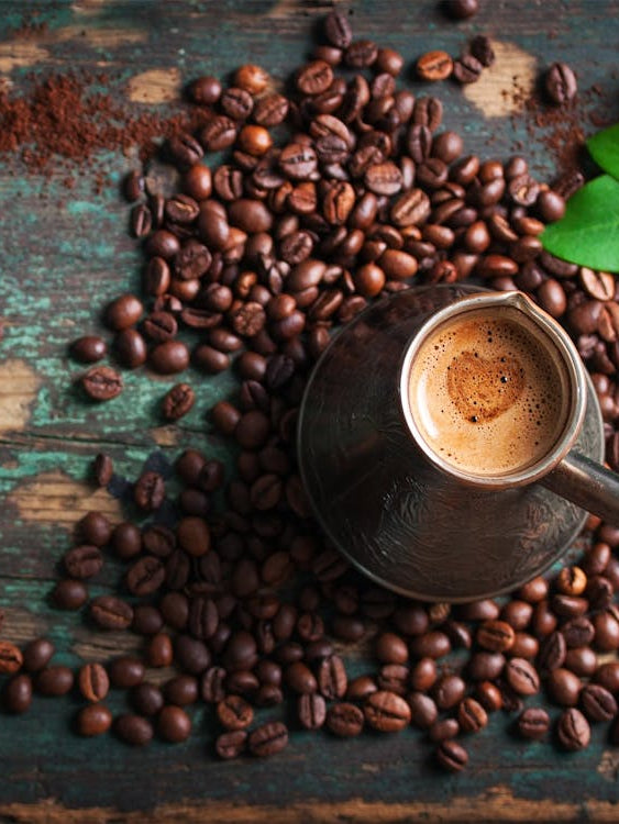 Coffee Beans And Leaves - coffee poster, kitchen wall art