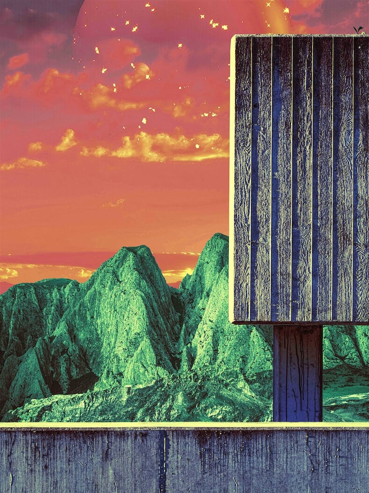 Alien Planet Landscape Collage