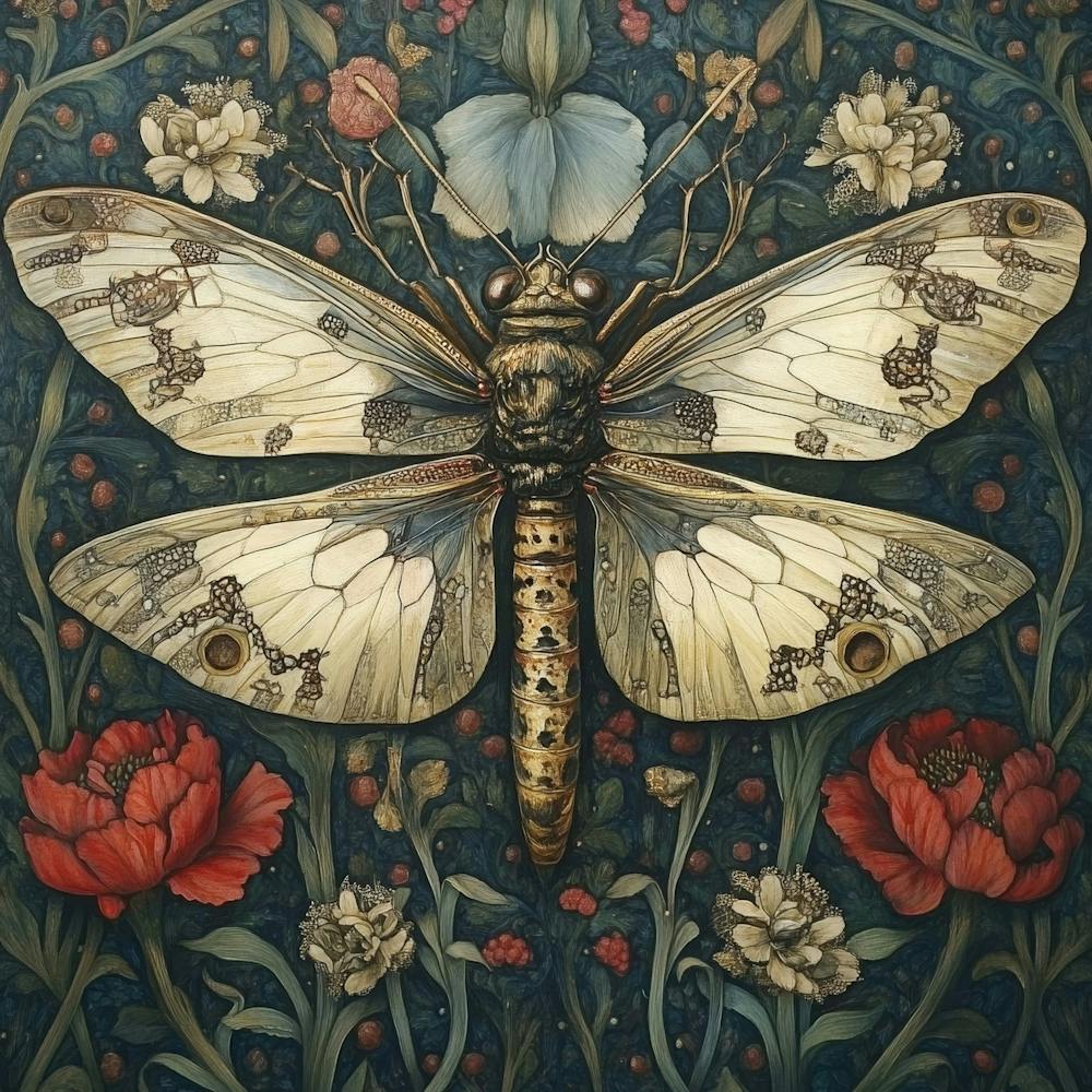 Moth On A Flower Art