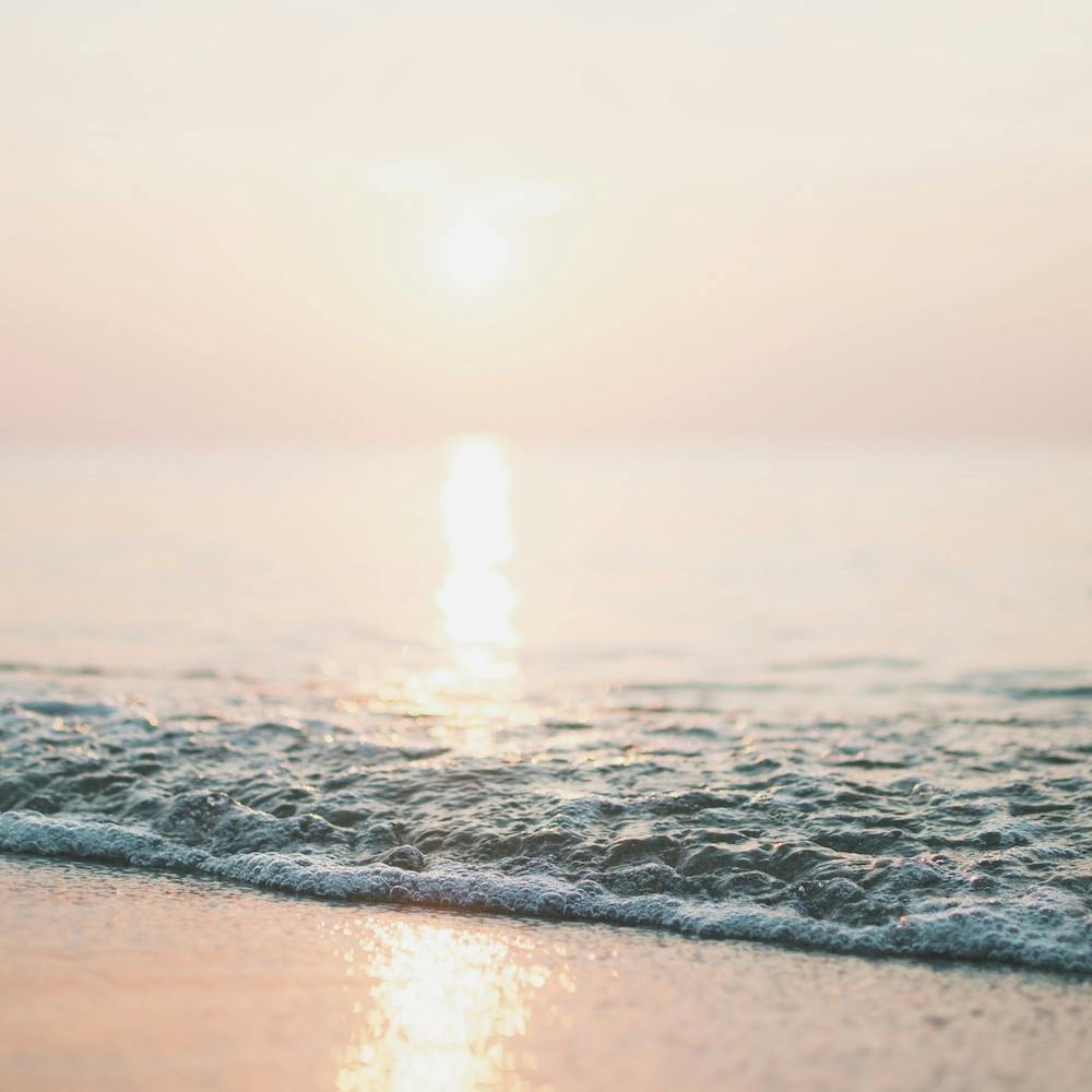 Pink Ocean Sunset Square