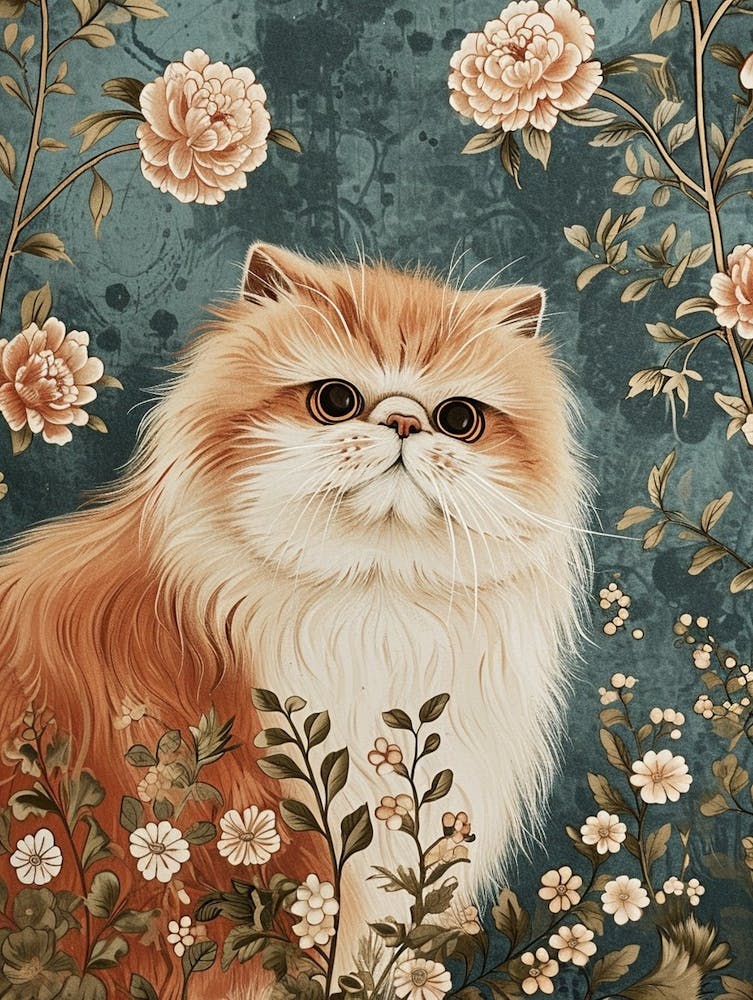 Persian Cat Japanische Illustration 1