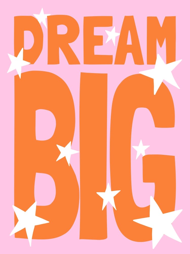 Dream Big Stars Pink and Orange