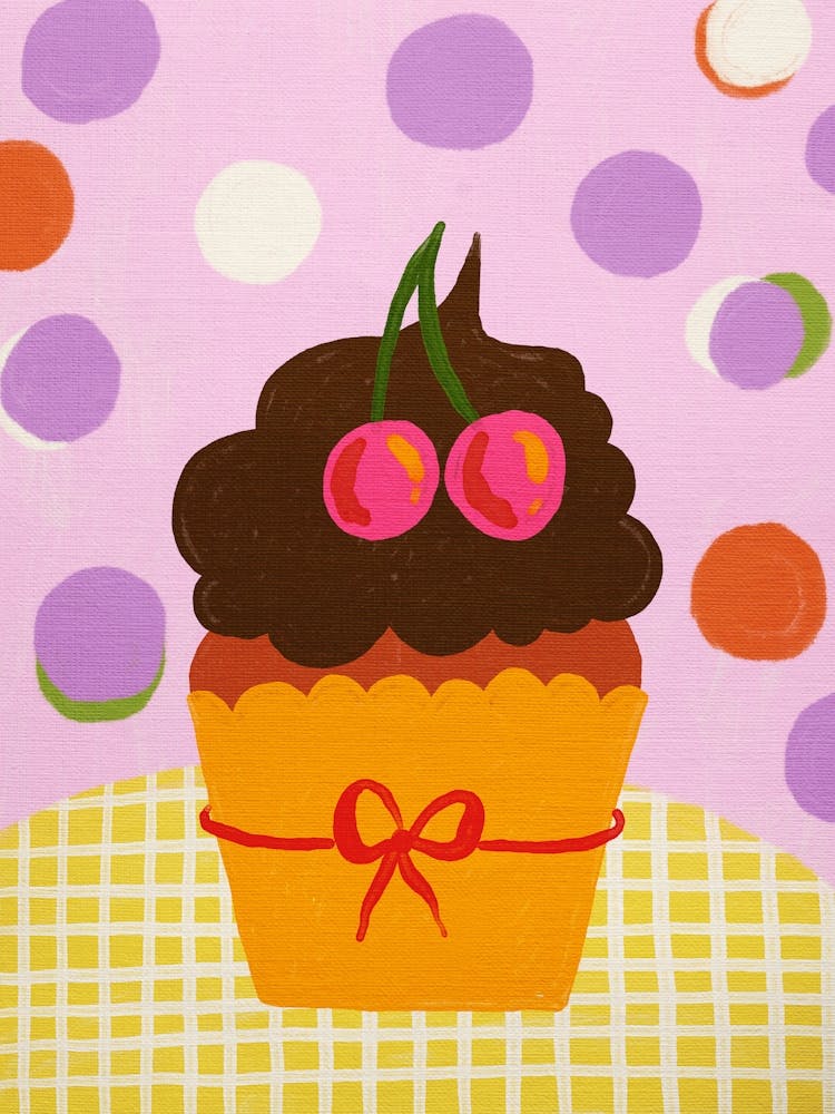Cupcake With Cherries