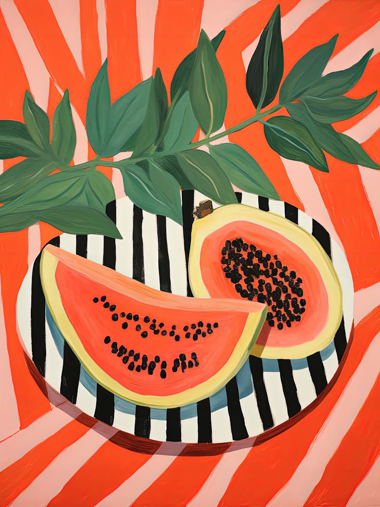 Papayafrucht Sommerillustration 8