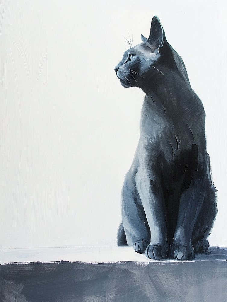 Russian Blue Cat Painting 2
