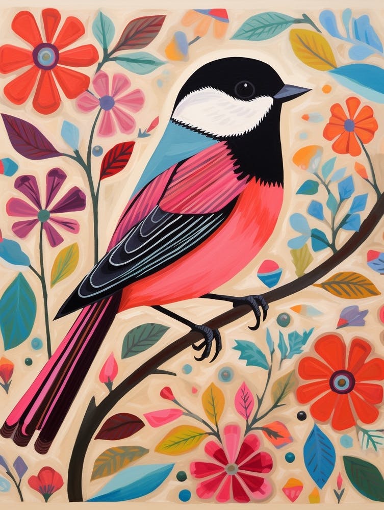 Pink Scandi Carolina Chickadee 3