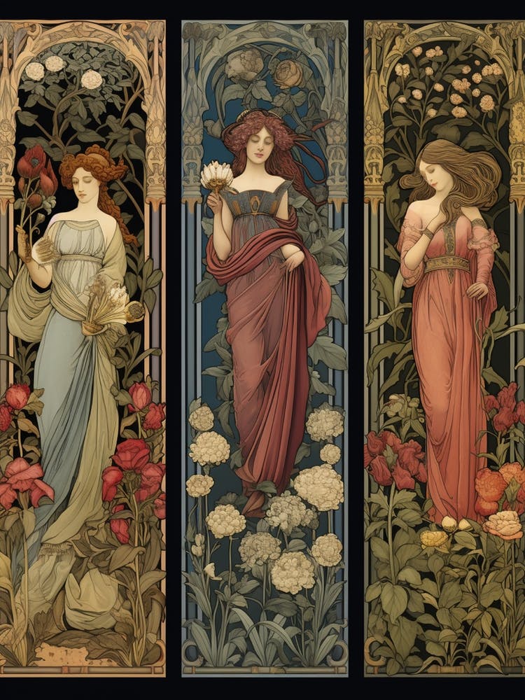 Three Ladies In Flowers
