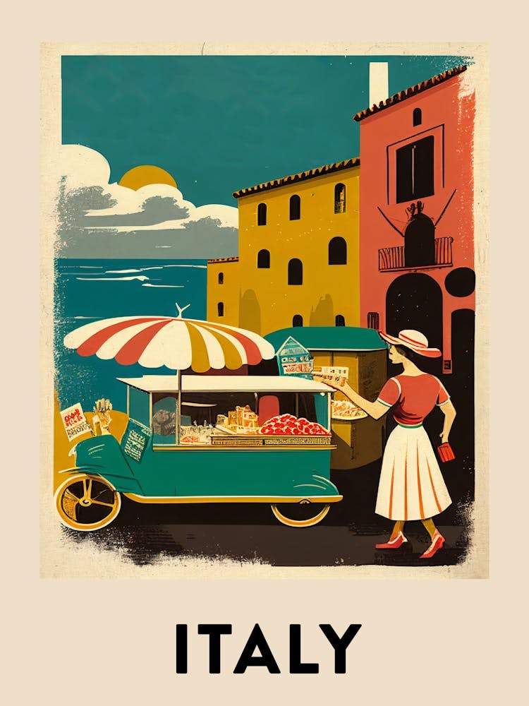 Italy 3 Vintage Travel Poster
