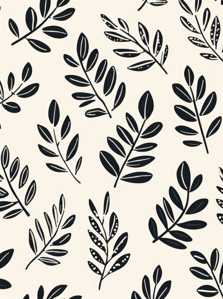 Black And White Leaves