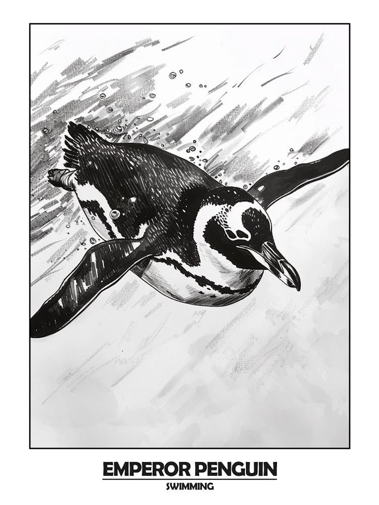 Penguin Swimming Poster 5