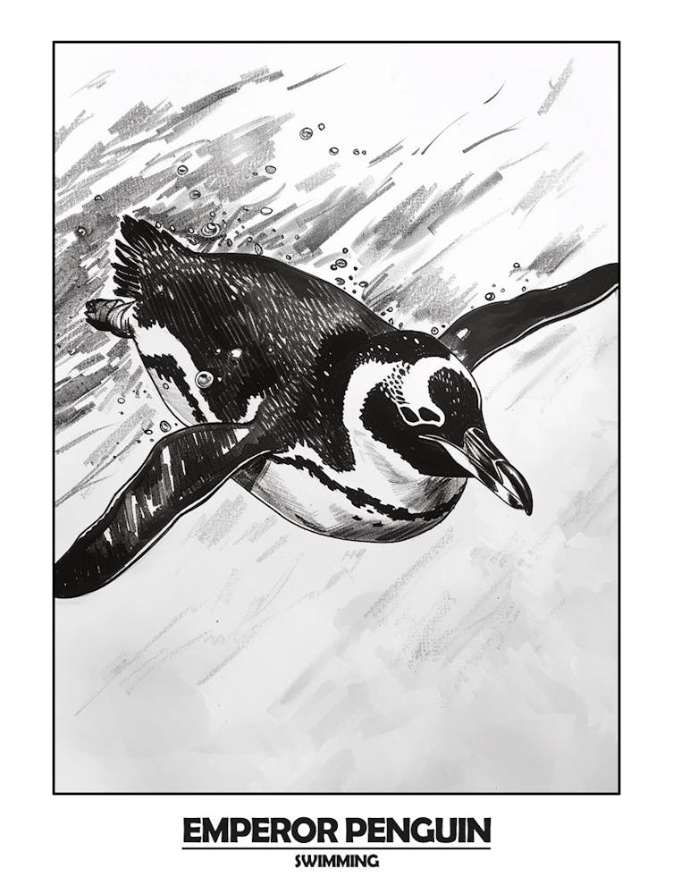 Penguin Swimming Poster 5