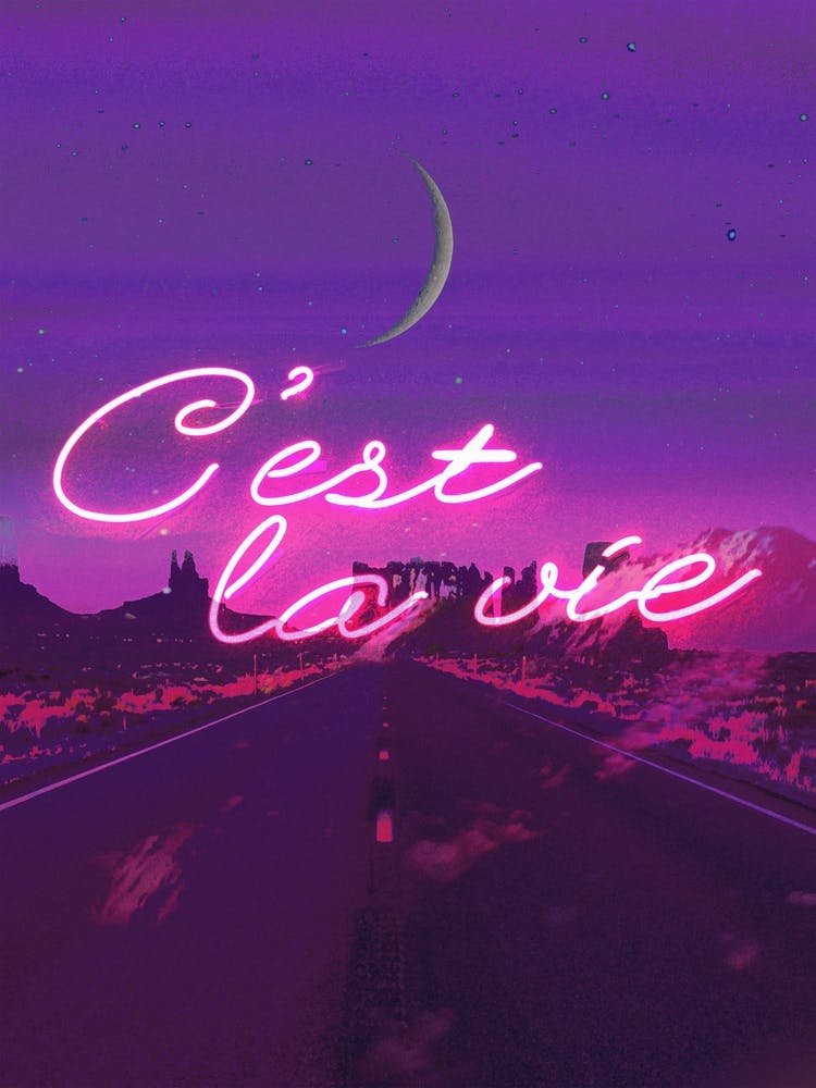 French Type Neon Quote