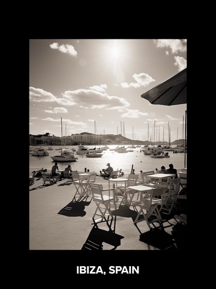 Poster Of Ibiza, Spain, Mediterranean Black And White Photography Analogue 3