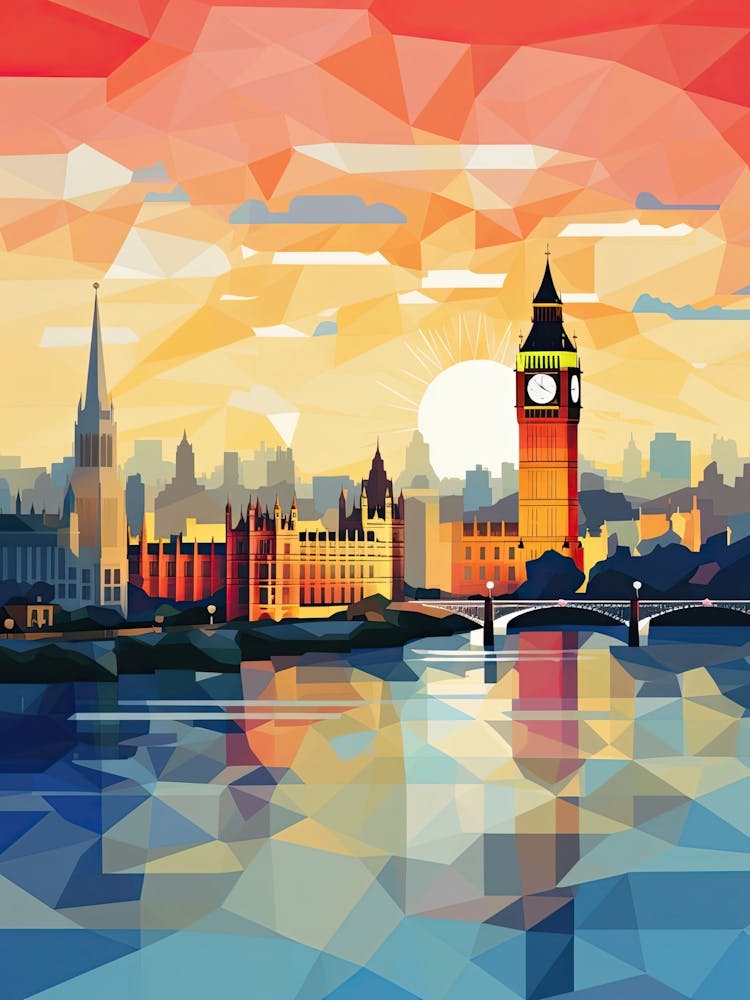London, United Kingdom, Geometric Illustration 4
