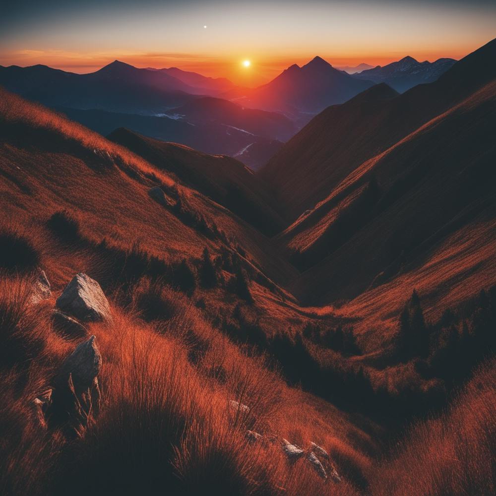 Sunset In The Mountains