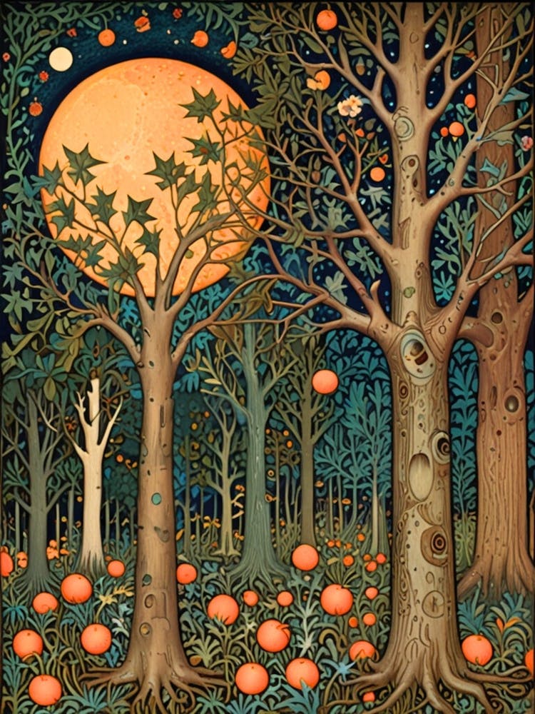 William Morris Pumpkins In The Forest 1
