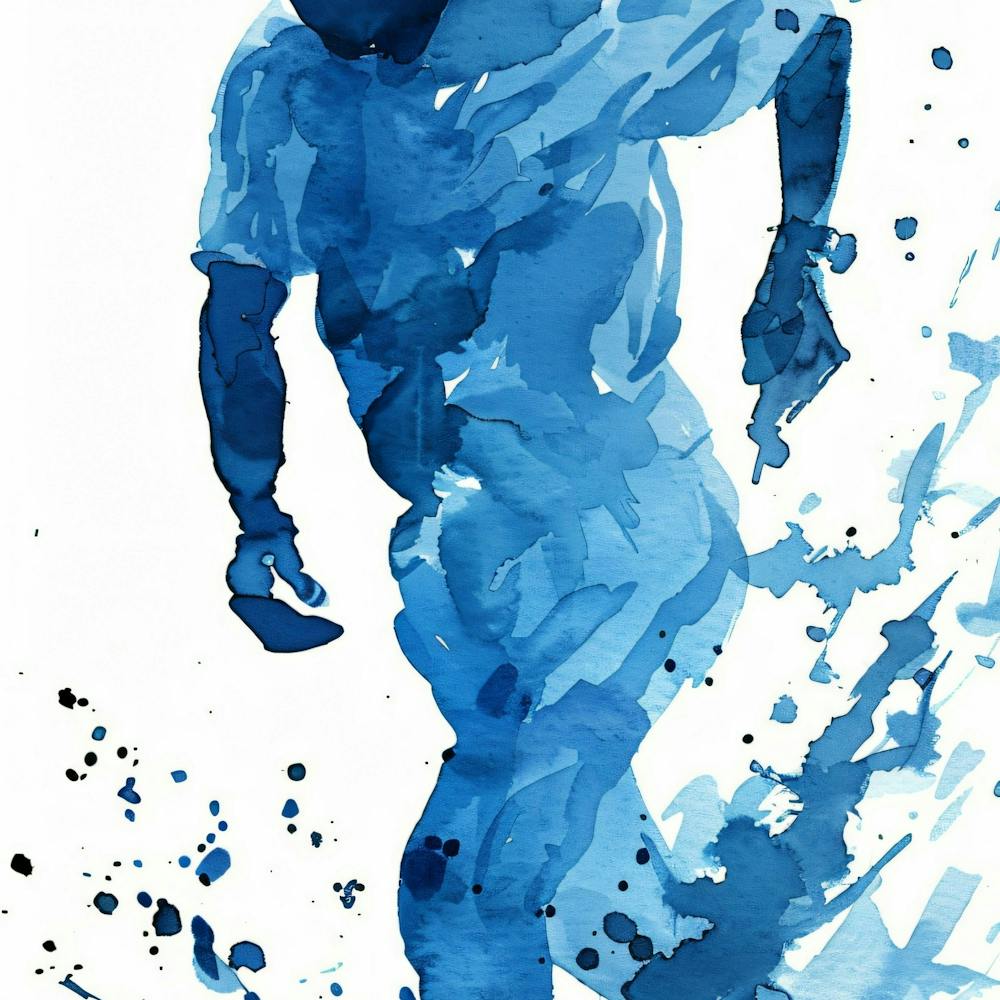 Watercolor - Baseball Player Running