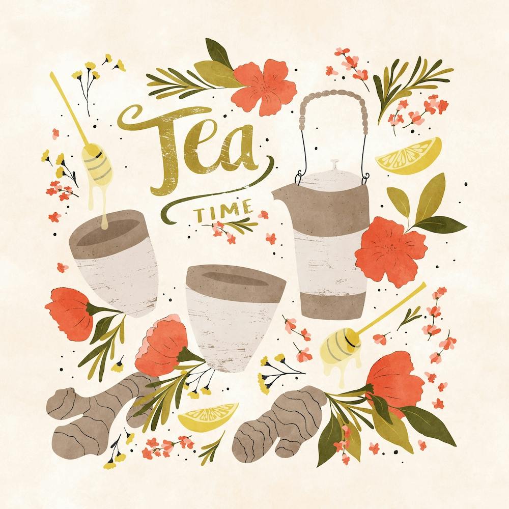 Ginger Lavender Tea Square