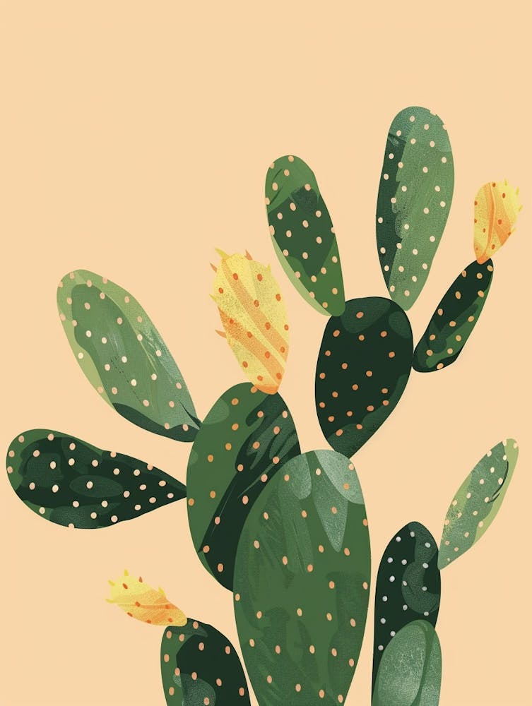 Rhipsalis-Kaktus Minimalistische Abstrakte Illustration 1