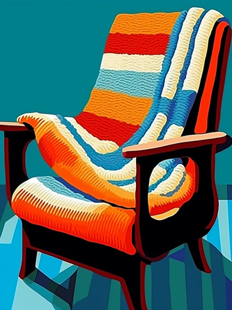 Crochet Dining Roon Retro Illustration 3