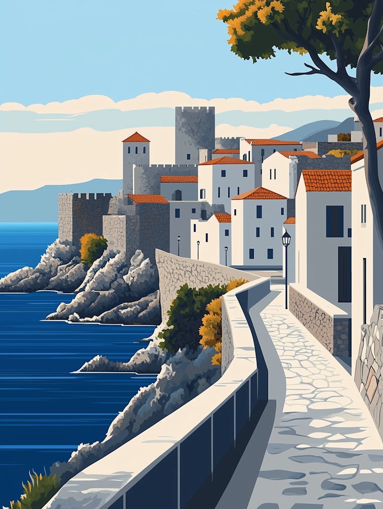 A Minimalist Poster Of Rhodes