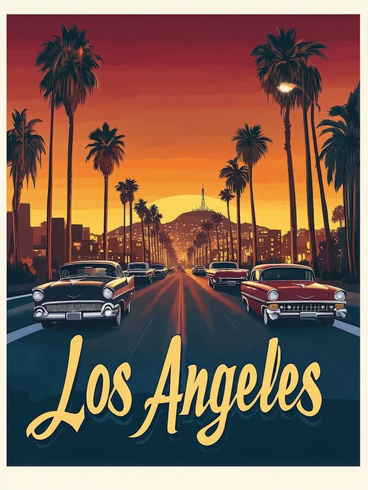 Aihrgdesign A Mid Century Modern Travel Poster For Los Angeles
