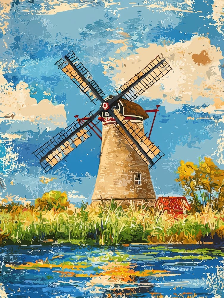 Windmill On The Water