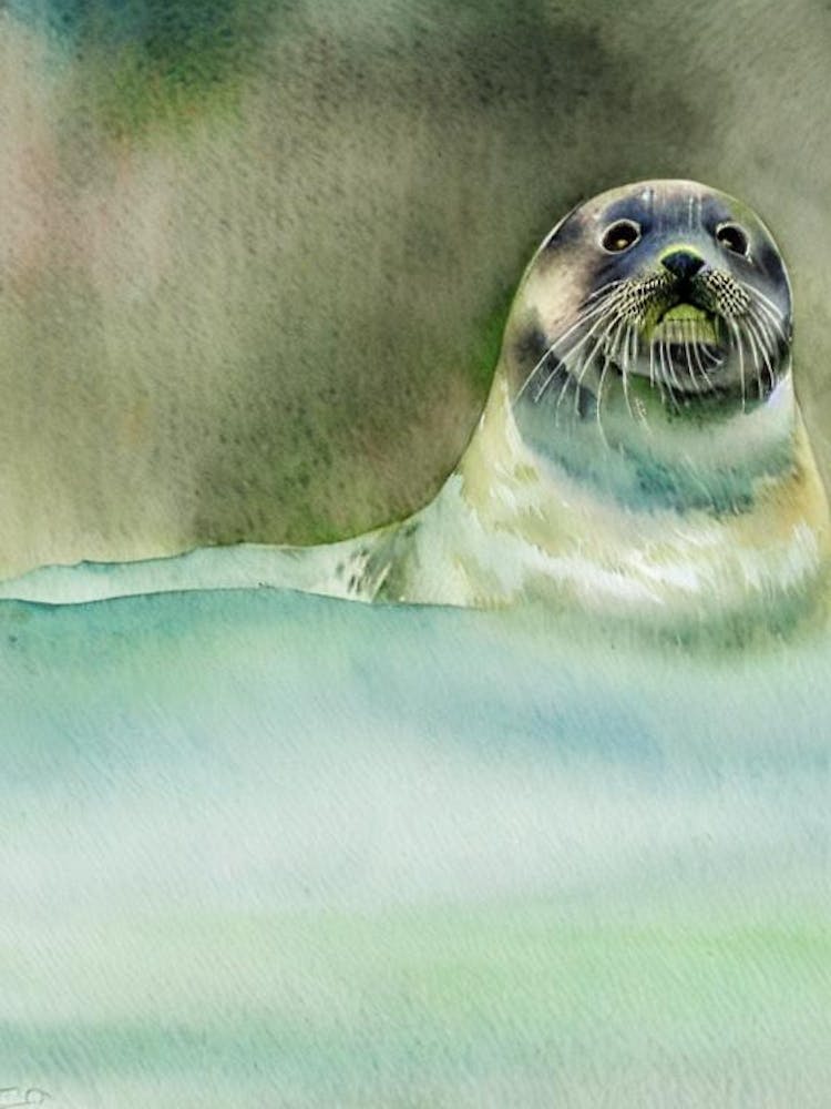 Ringed Seal II Storybook Watercolour