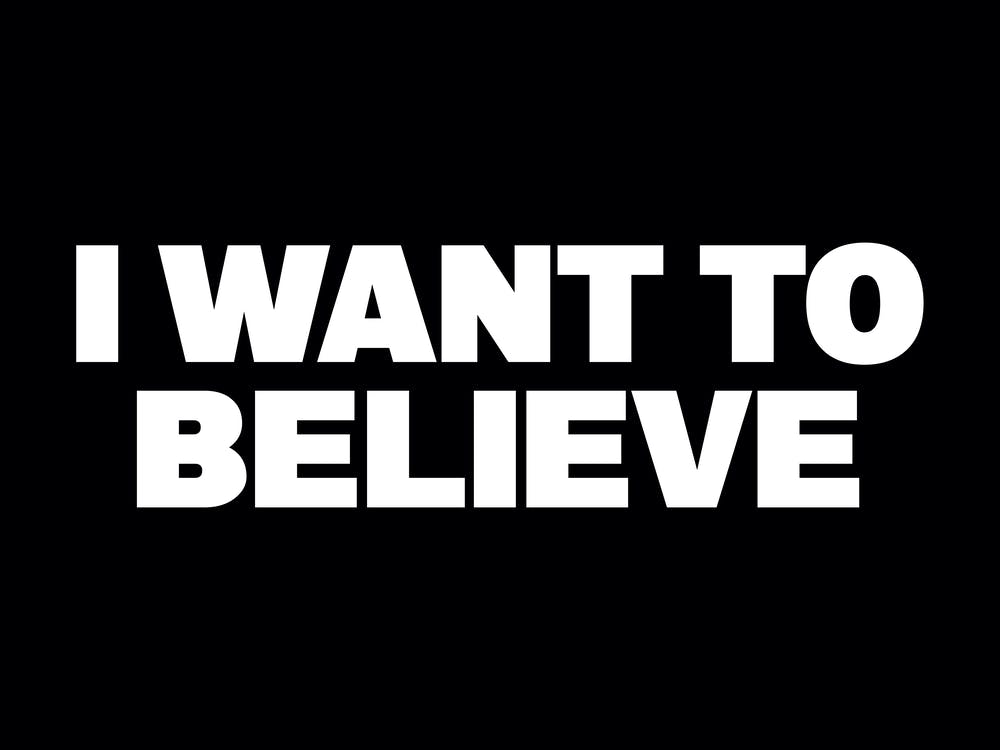 I Want To Believe - UFO Files Funny Wall Art Poster Print