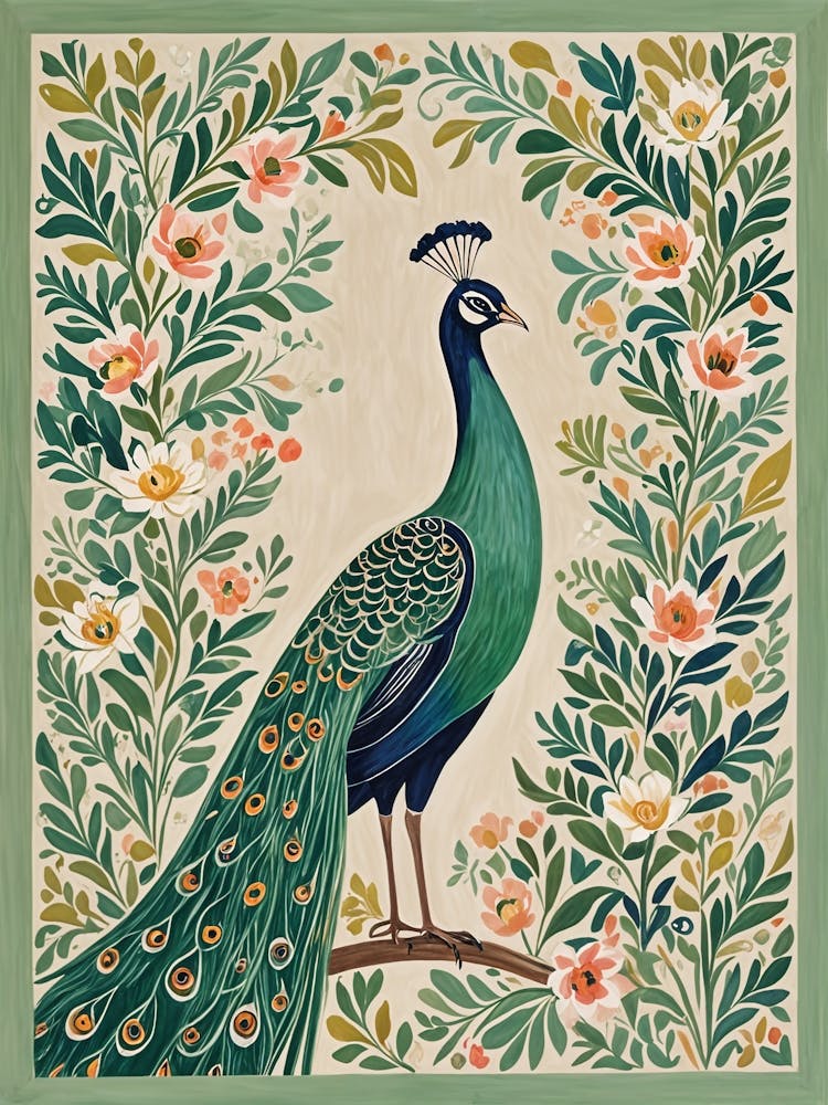Peacock In Floral