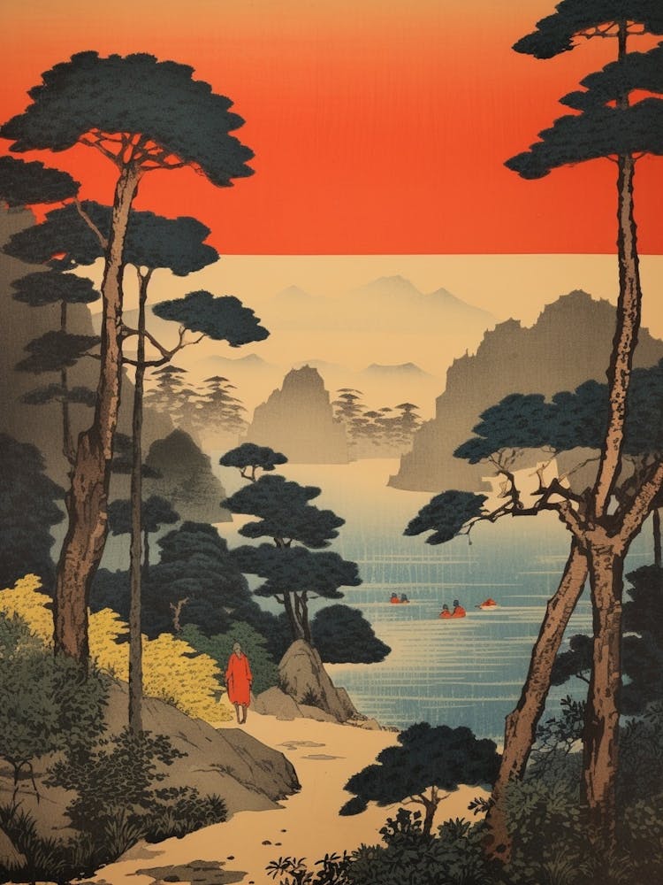 Sado Island, Japan Vintage Travel Art 1