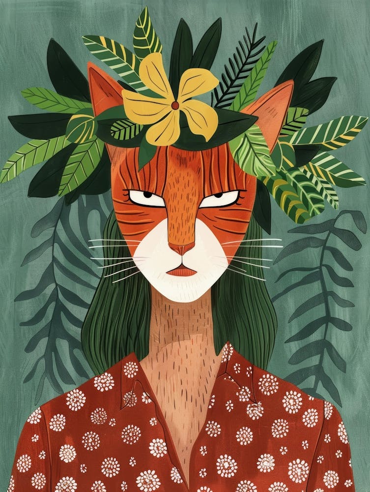 Fox In A Flower Crown